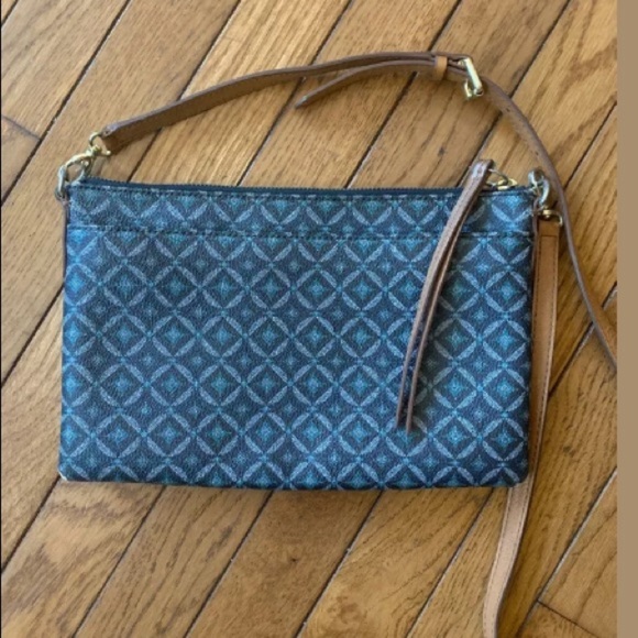 FOSSIL Sydney Top Zip Slim Leather Crossbody Purse - Picture 2 of 6